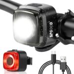 SPGOOD StVZO Fahrradlicht Set - USB aufladbar Typ-C - IPX5 Wasserdicht, Vorder- & Rücklicht