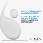 Redken Extreme Length Shampoo für lange, starke Haare – Mit Biotin, Anti-Haarbruch, 300 ml
