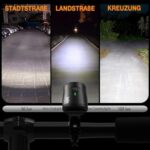 Deilin Fahrradlicht Set - USB Aufladbare LED Beleuchtung bis 70 Lux - IPX5 Wasserdichtes Front- & Rücklicht