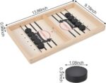 Schnell Hockey Brettspiel aus Holz – 2-in-1 Tischhockey & Katapult, Tragbares Partyspiel für Familie & Freunde