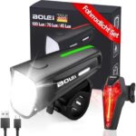 BOLEi LED Fahrradlicht Set 100 LUX - USB Aufladbare StVZO-zugelassene Fahrradbeleuchtung