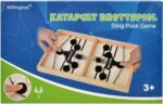 Schnell Hockey Brettspiel aus Holz – 2-in-1 Tischhockey & Katapult, Tragbares Partyspiel für Familie & Freunde