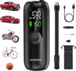 Woowind LP1 Akku-Kompressor - Elektrische Luftpumpe 150 PSI (10,3 Bar) mit 5 Modi, digitaler Anzeige & LED-Licht für Auto & Fahrrad