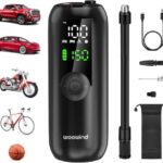 Woowind LP1 Akku-Kompressor - Elektrische Luftpumpe 150 PSI (10,3 Bar) mit 5 Modi, digitaler Anzeige & LED-Licht für Auto & Fahrrad