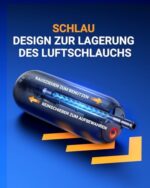 Woowind LP1 Akku-Kompressor - Elektrische Luftpumpe 150 PSI (10,3 Bar) mit 5 Modi, digitaler Anzeige & LED-Licht für Auto & Fahrrad