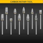 Hartmetall Frässtifte Set – 10 Stück, 3mm Schaft, kompatibel mit Dremel für Schleifen, Schnitzen & Polieren