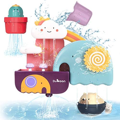 GILOBABY Badewannenspielzeug Set – Wasserspielzeug mit Bär, Kaktus & Tasse, Geschenk für Babys ab 6 Monaten