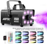 Nebelmaschine 500W mit RGB LED & Fernbedienung – AGPtEK Rauchmaschine 2000 CFM für Hochzeiten, Halloween & Shows