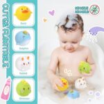 CUTE STONE Badespielzeug Set für Kinder – Schwimmende Spritztiere, Duschköpfe, Wasserrutsche & Angelspiel