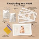Baby Hand- und Fussabdruck Set – Gipsabdruck Bilderrahmen für Neugeborene, Perfektes Babyparty Geschenk