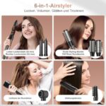 6-in-1 Airstyler: Ionen Föhn, Automatischer Lockenstab & Glättbürste – Profi-Hairstyler mit 110.000 U/Min