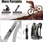 Tiakia Fahrradpumpe – Tragbare Mini Luftpumpe (210 PSI) für Presta, Schrader & Dunlop