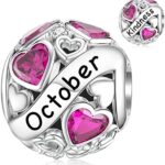 SEVENWELL Geburtsstein Charm 925 Sterling Silber für Pandora Armband