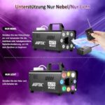 AGPtEK 500W Nebelmaschine mit LED & kabelloser Fernbedienung