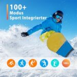 Popglory Smartwatch 1.85 Zoll mit Bluetooth Anrufen, SpO2 & Fitness-Tracking