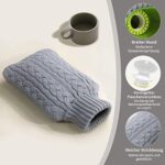 Samply 2L Wärmflasche mit Weichem Strickbezug – Premium Wärmeflasche