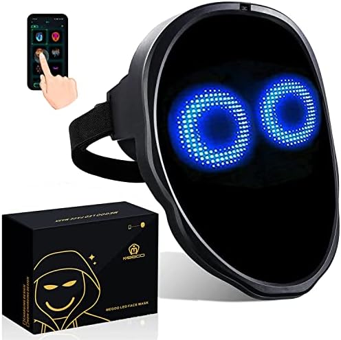 megoo Led Maske mit Bluetooth Programmierbar,Led Masken mit Gestenerkennung