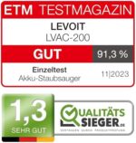 Levoit Akku-Staubsauger, 50 Min Laufzeit, Anti-Verhedderung, Tierhaardüse, 4-in-1 für Teppich, Hartboden & Auto
