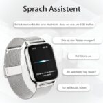 Popglory Smartwatch 1.85 Zoll mit Bluetooth Anrufen, SpO2 & Fitness-Tracking