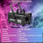 Nebelmaschine 500W mit RGB LED & Fernbedienung – AGPtEK Rauchmaschine 2000 CFM für Hochzeiten, Halloween & Shows