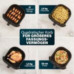 Princess Heissluftfritteuse – Digitaler Touchscreen, Ölfrei, Energiesparend, Verschiedene Programme