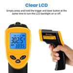 Etekcity Infrarot Thermometer -50 bis 610°C, Digital Pyrometer für Kochen, Pizzaofen & Industrie
