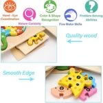 Holzpuzzle für Kleinkinder (1-3 Jahre) - Montessori Spielzeug, Pädagogisches Lernspielzeug, Geschenkset für 1-3 jährige Jungen & Mädchen - 4er-Pack