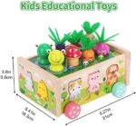 Montessori Spielzeug ab 1 Jahr – Holz Karotten Steckspiel für Mädchen & Jungen | Motorikspielzeug & Geschenk