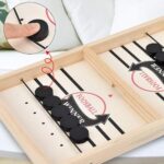 Schnell Hockey Brettspiel aus Holz – 2-in-1 Tischhockey & Katapult, Tragbares Partyspiel für Familie & Freunde