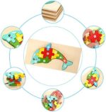 Holzpuzzle für Kleinkinder (1-3 Jahre) - Montessori Spielzeug, Pädagogisches Lernspielzeug, Geschenkset für 1-3 jährige Jungen & Mädchen - 4er-Pack