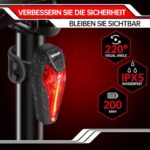 BOLEi LED Fahrradlicht Set 100 LUX - USB Aufladbare StVZO-zugelassene Fahrradbeleuchtung