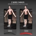 Springseil Speed Rope mit eBook & Ersatzkabel – Verstellbare Stahlseile, Profi Kugellager, Anti-Rutsch Griffe für Training & Workout