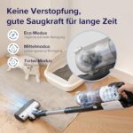 Levoit Akku-Staubsauger, 50 Min Laufzeit, Anti-Verhedderung, Tierhaardüse, 4-in-1 für Teppich, Hartboden & Auto