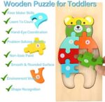 Holzpuzzle für Kleinkinder (1-3 Jahre) - Montessori Spielzeug, Pädagogisches Lernspielzeug, Geschenkset für 1-3 jährige Jungen & Mädchen - 4er-Pack