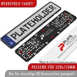 PLATEHOLDER® Premium rahmenlose Kennzeichenhalter - Auto Nummernschildhalter