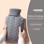 Samply 2L Wärmflasche mit Weichem Strickbezug – Premium Wärmeflasche