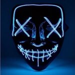 Kostümheld® LED Gruselmaske – Leuchtende Purge-Maske für Halloween, Fasching & Karneval | Horror-Kostüm für Herren, Damen & Kinder