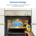 Etekcity Infrarot Thermometer -50 bis 610°C, Digital Pyrometer für Kochen, Pizzaofen & Industrie
