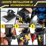 Gisaae Fahrradlicht Set - USB Wiederaufladbar - 1700mAh Akku, IPX4 Wasserdicht, Ideal für Nachtfahrten