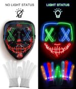AnanBros Horror LED Halloween Maske Totenkopf Handschuhe Kostüm Herren