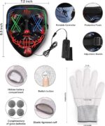 AnanBros Horror LED Halloween Maske Totenkopf Handschuhe Kostüm Herren