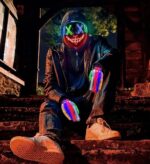 AnanBros Horror LED Halloween Maske Totenkopf Handschuhe Kostüm Herren