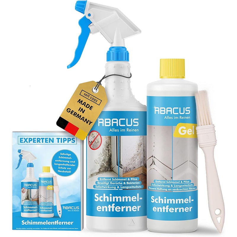 ABACUS ABACUS® Schimmelentferner Spray & Gel – Starkes Antischimmel-Set mit Hafteffekt, entfernt Schimmel & Stockflecken in Minuten