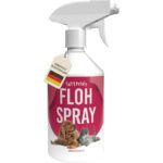 Petsly® Flohspray 500ml – Flohschutz für Katzen, Hunde & Textilien – Nicht färbend, Langzeitschutz mit Citronella & Geraniol