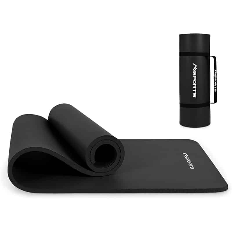 MSPORTS Gymnastikmatte Premium inkl. Tragegurt + Übungsposter + Workout App