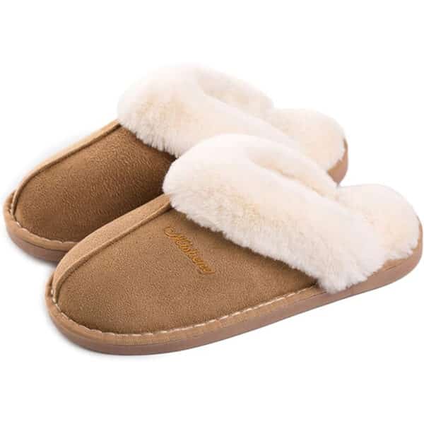 Misolin Winter Hausschuhe Damen & Herren – Weiche Plüsch Slippers mit Faux-Pelz, Rutschfest für Indoor/Outdoor