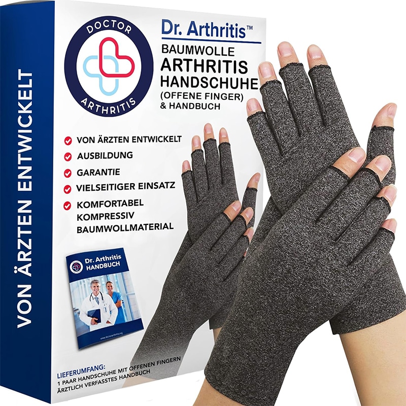 Ärztlich Entworfen: Kompressionshandschuhe für Arthritis & Sehnenscheidenentzündung – Bequeme Fingerlose Handbandage