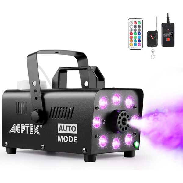Nebelmaschine 500W mit RGB LED & Fernbedienung – AGPtEK Rauchmaschine 2000 CFM für Hochzeiten, Halloween & Shows