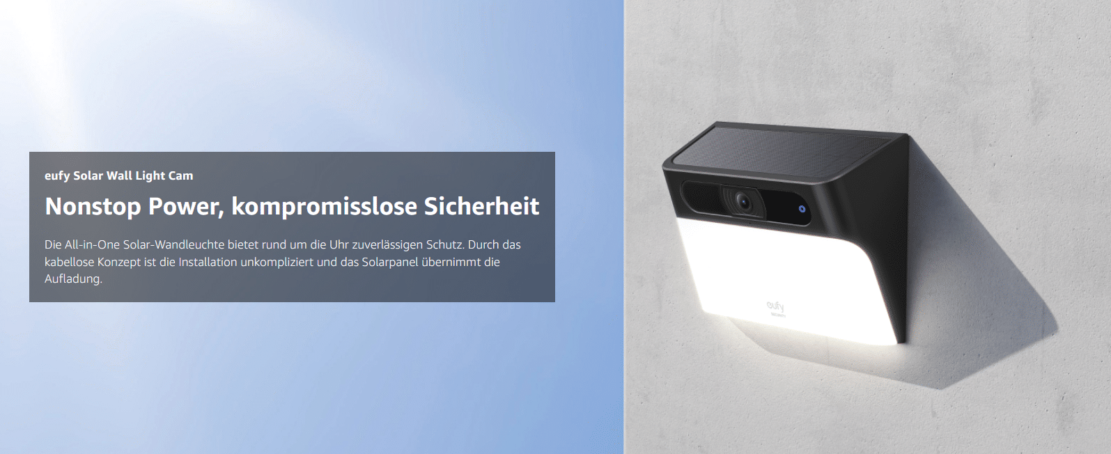 eufy Security Solar Wall Light Cam S120