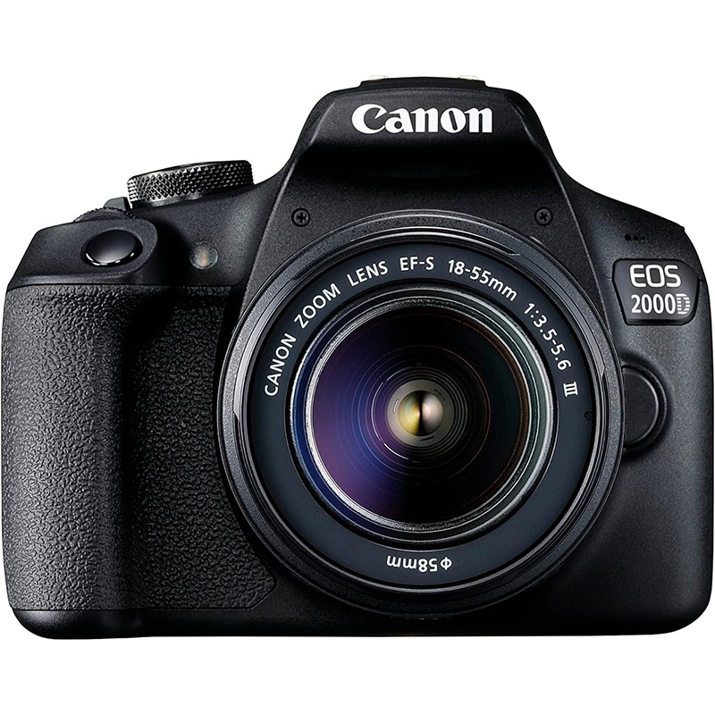 Canon EOS 2000D DSLR Kamera - 24,1 MP, EF-S 18-55mm Objektiv, Full-HD, WiFi, Schwarz